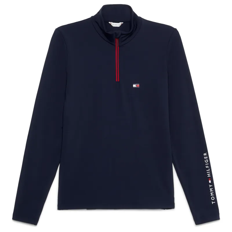 Tommy Hilfiger Women's 1/4 Zip Thermo Shirt - Desert Sky